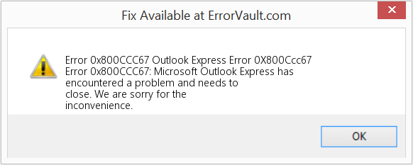 0x800ccc67 issue outlook