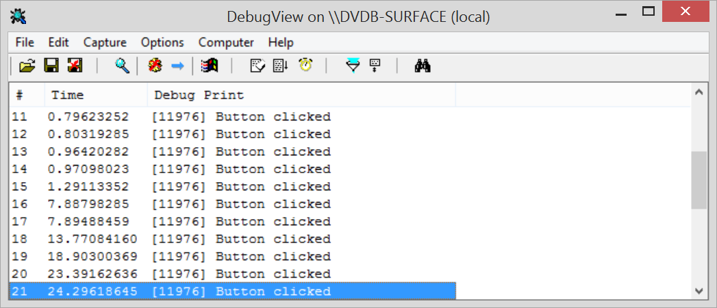 c # debug as trace class