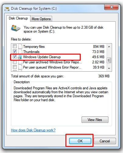 czyszczenie pliku aktualizacji systemu Windows 7