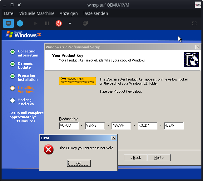 Klucz oprogramowania systemu Windows XP z dodatkiem Service Pack 3