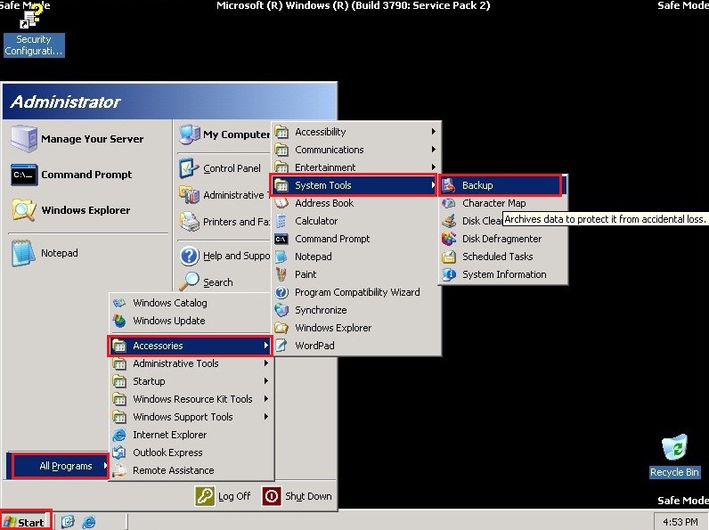 active directory backup in windows server 2003