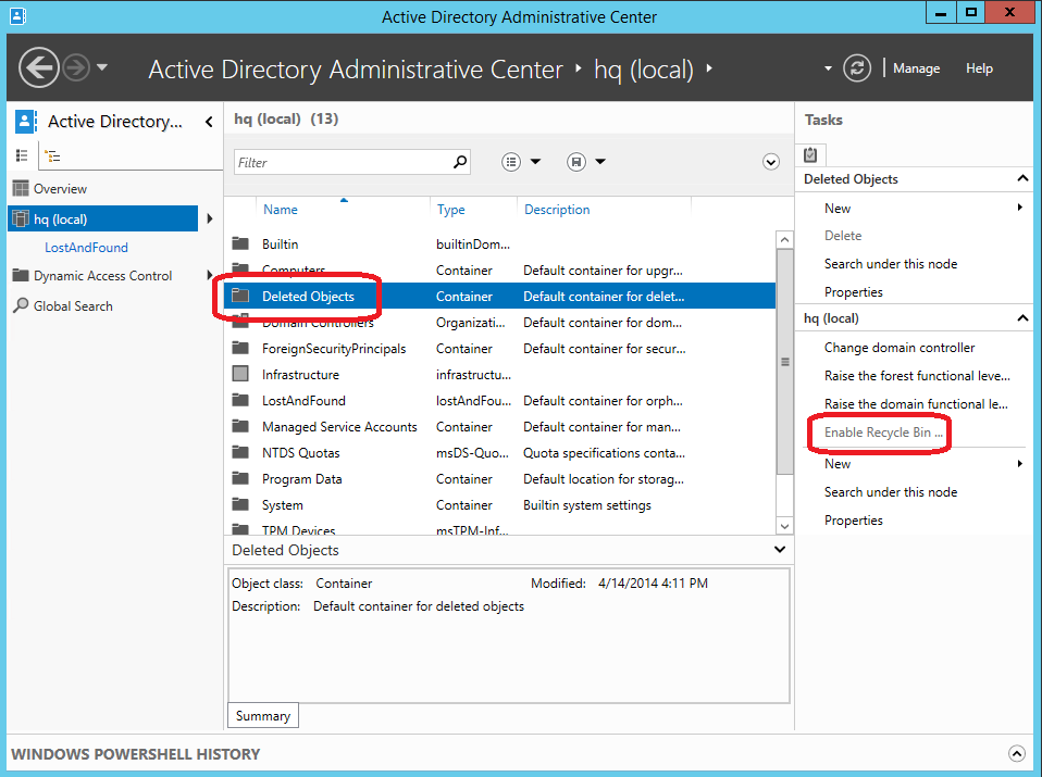Active Directory-Website in Windows