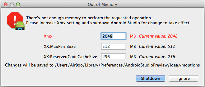 android ausente de error de memoria pdf