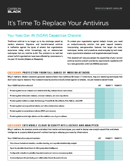 critères de résultats antivirus