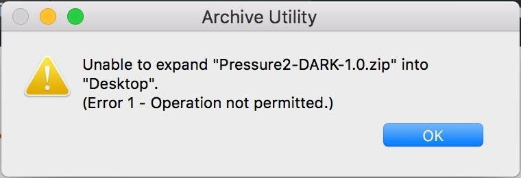 archive utility error 9 message