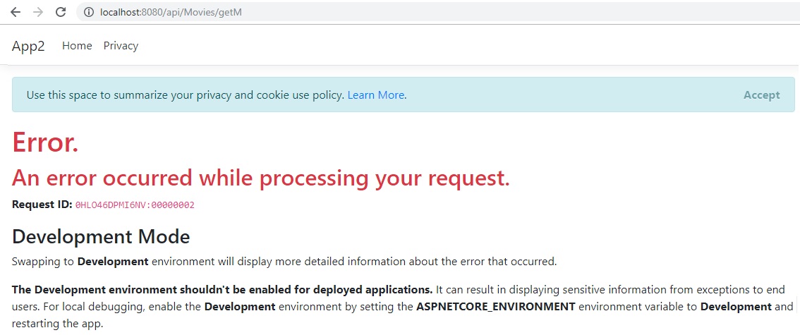 asp.net web service there was an error processing the request