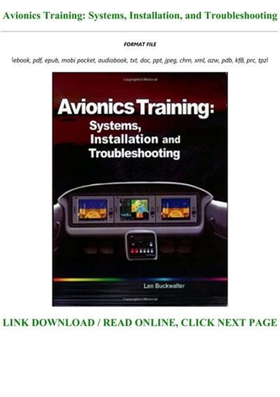 avionics training systems installation and troubleshooting pdf download