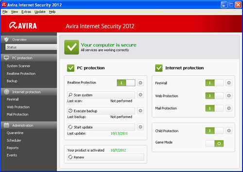 avira antivirus Internet Security 2011 unfastened download