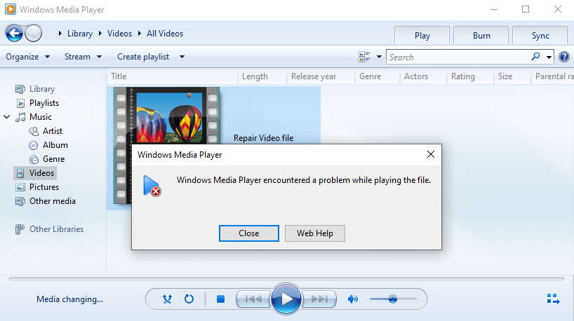 bin -filer här i Windows Media Player