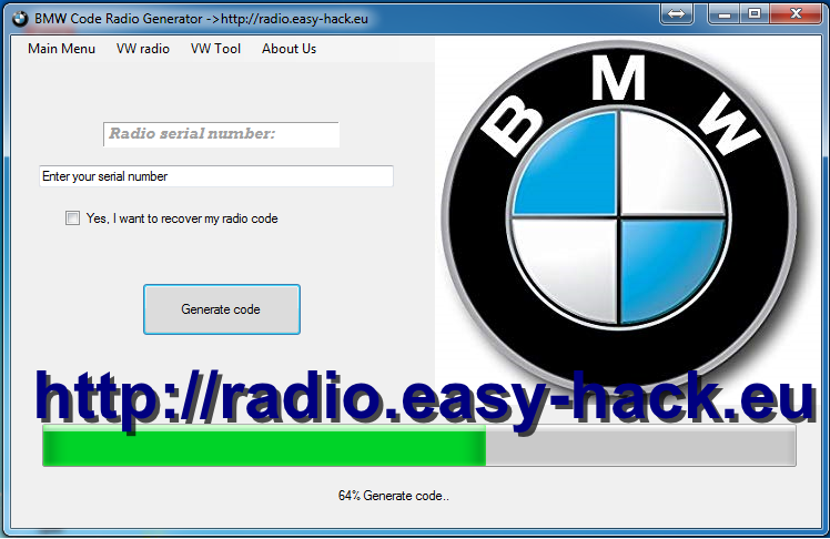 bmw radio broadcast code entry error