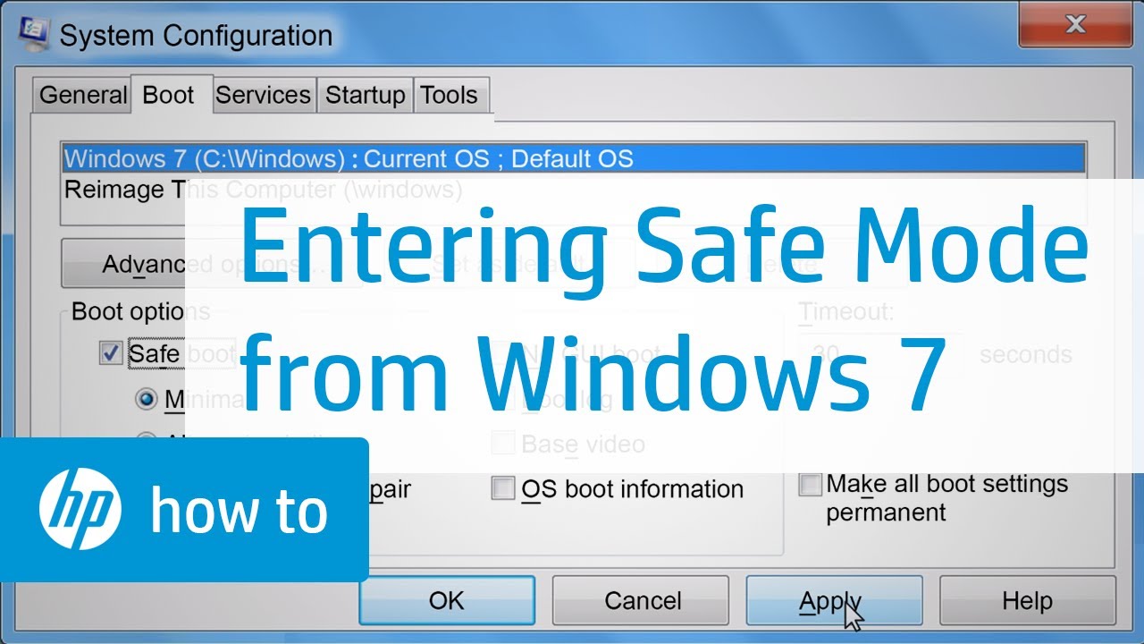 부팅 안전 설정 HP Windows 7