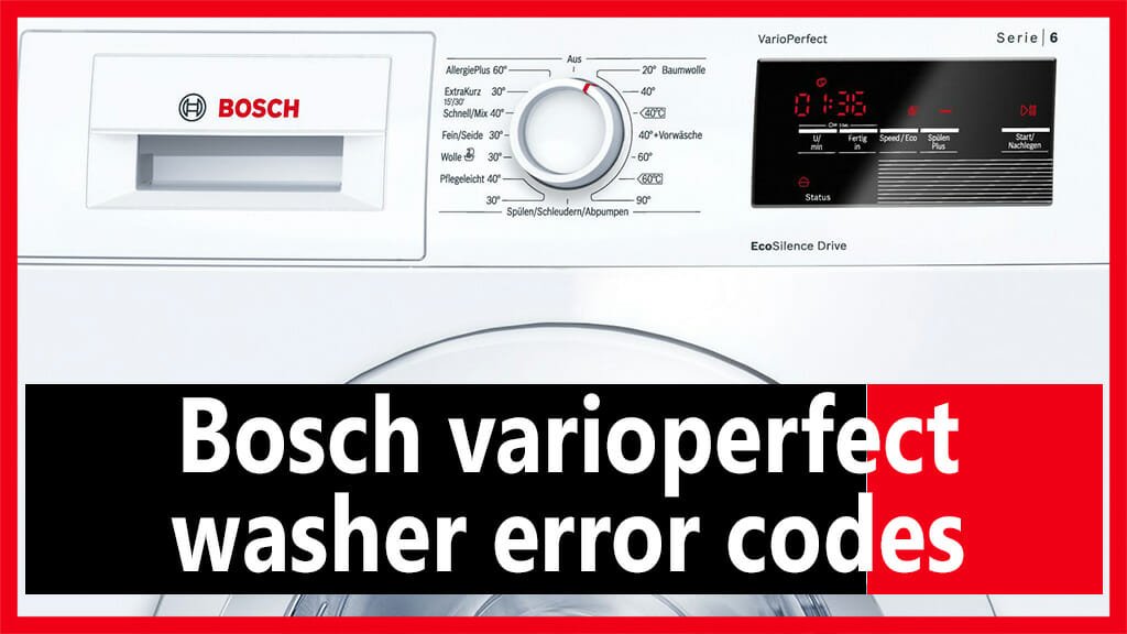 bosch trouble-shooting washing machine