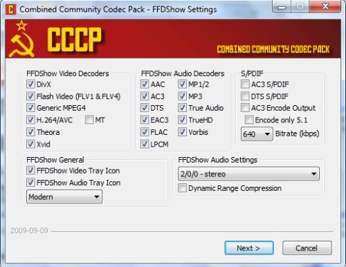 cccp codec pack up telecharger