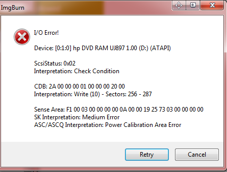 cd power Calibration error