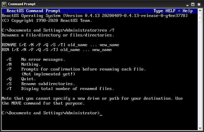 command for relabel in windows command prompt