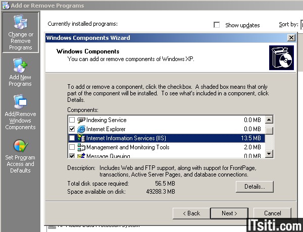 configurar el servidor de protocolo de transferencia de archivos en el servidor de Windows 2003