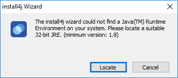 kunde inte hitta en Java -körtid