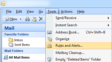 maak een automatisch antwoord in Outlook 2007