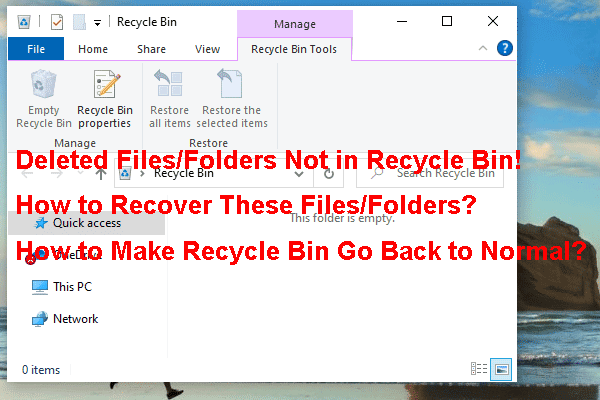 deleted file not in recycle bin