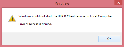 accès DHCP refusé