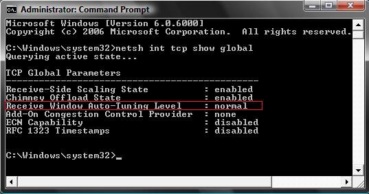 disable Receive Window Auto Tuning In Windows Server 2008
