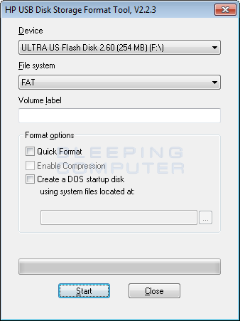 scarica i file del disco compatto di avvio USB HP