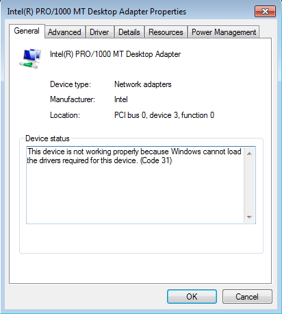 código html de error 31 en Windows 8
