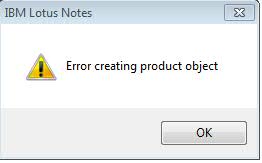 error creating product object agent