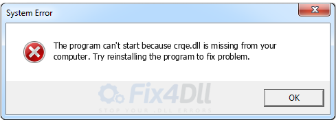 error by using register crqe.dll