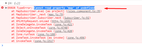 error map is undefined