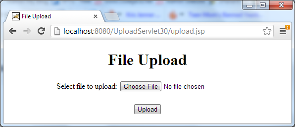 file upload using a servlet