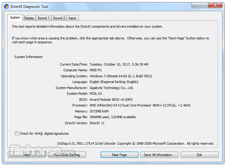 obtenga gratis una versión de directx 9.0 para la ventana 7