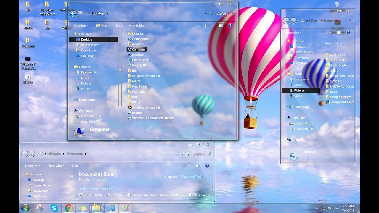 aspetto a tutto vetro nel download di Windows 7
