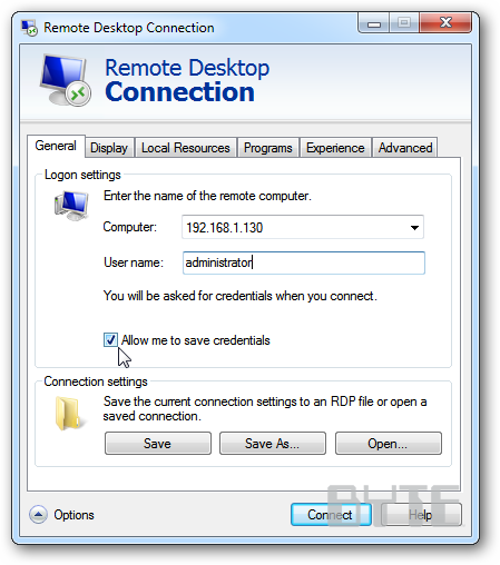 cómo conectarse a una computadora de soporte de escritorio remoto en Windows 7