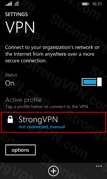 jak utworzyłoby się połączenie VPN pojawiające się w systemie Windows Phone 8