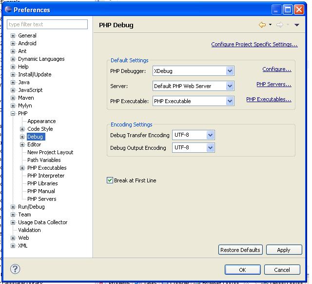 how to debug php code in eclipse
