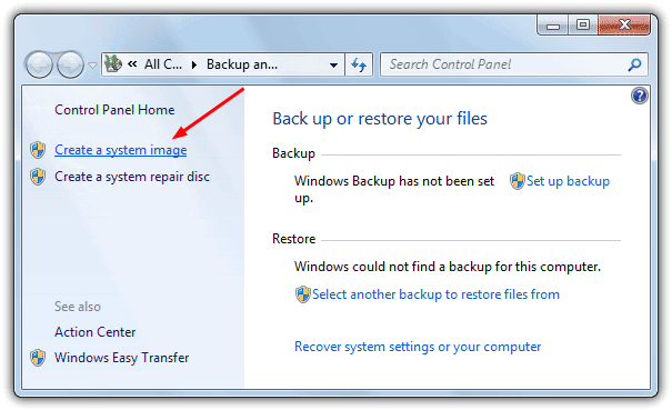 cómo ayudarlo a hacer una copia de seguridad completa del sistema en Windows 7