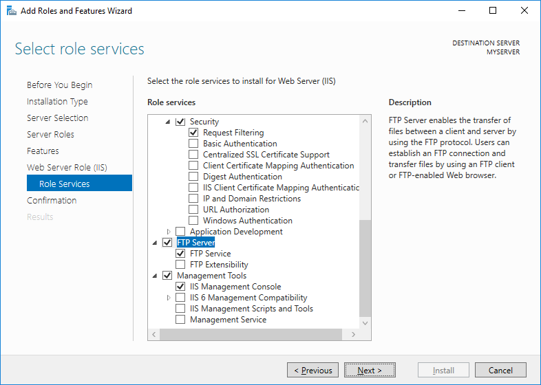 how to enable ftp services in windows