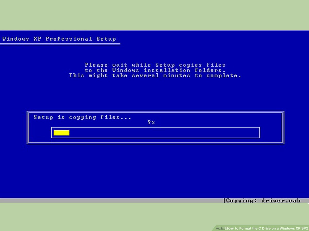 how to erase c drive in windows xp