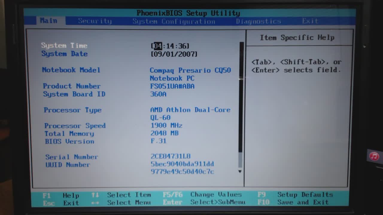 как попасть в BIOS на компьютере compaq presario