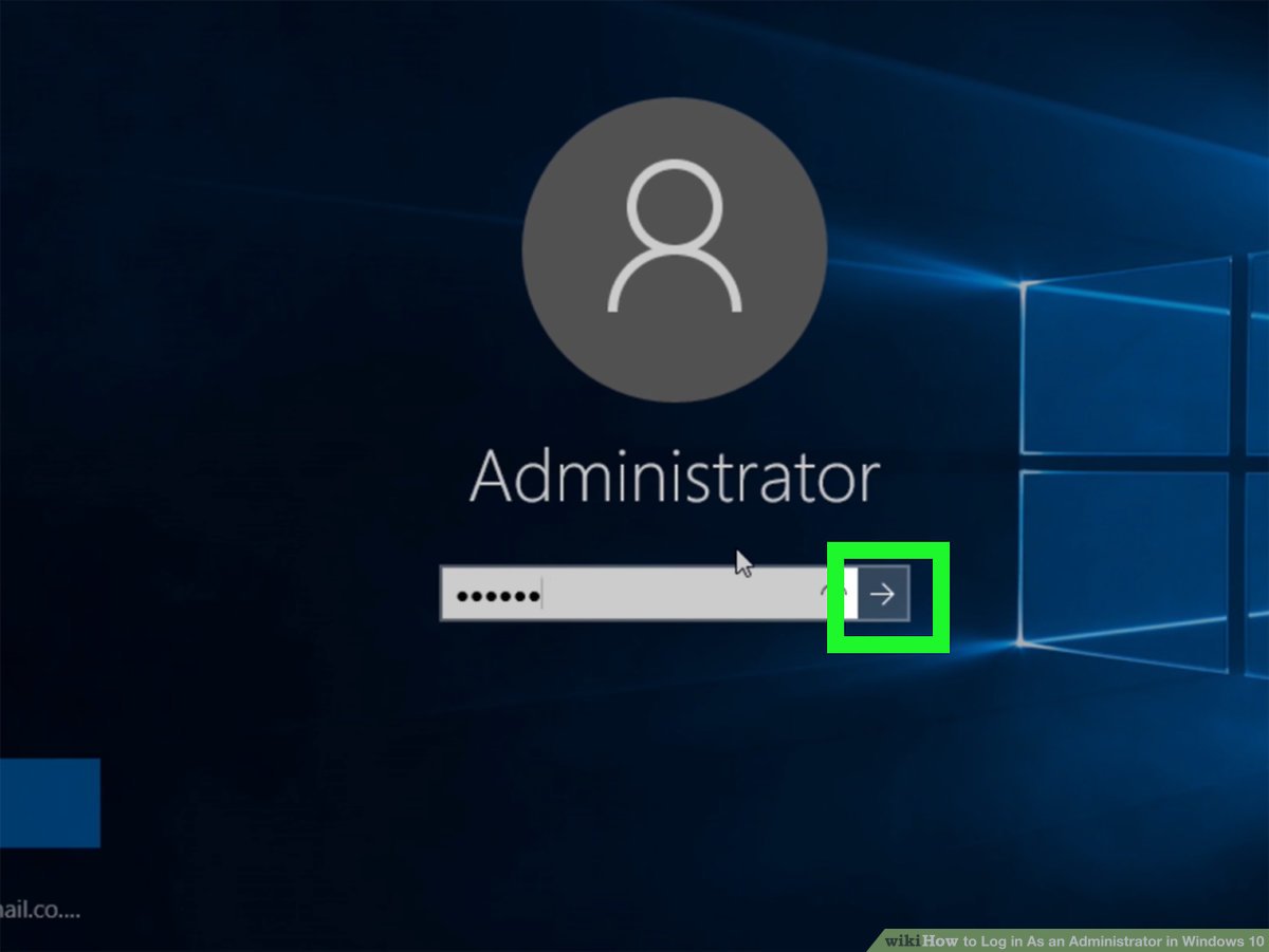 how to log over Windows as administrator