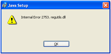 java internal error regutils 2753