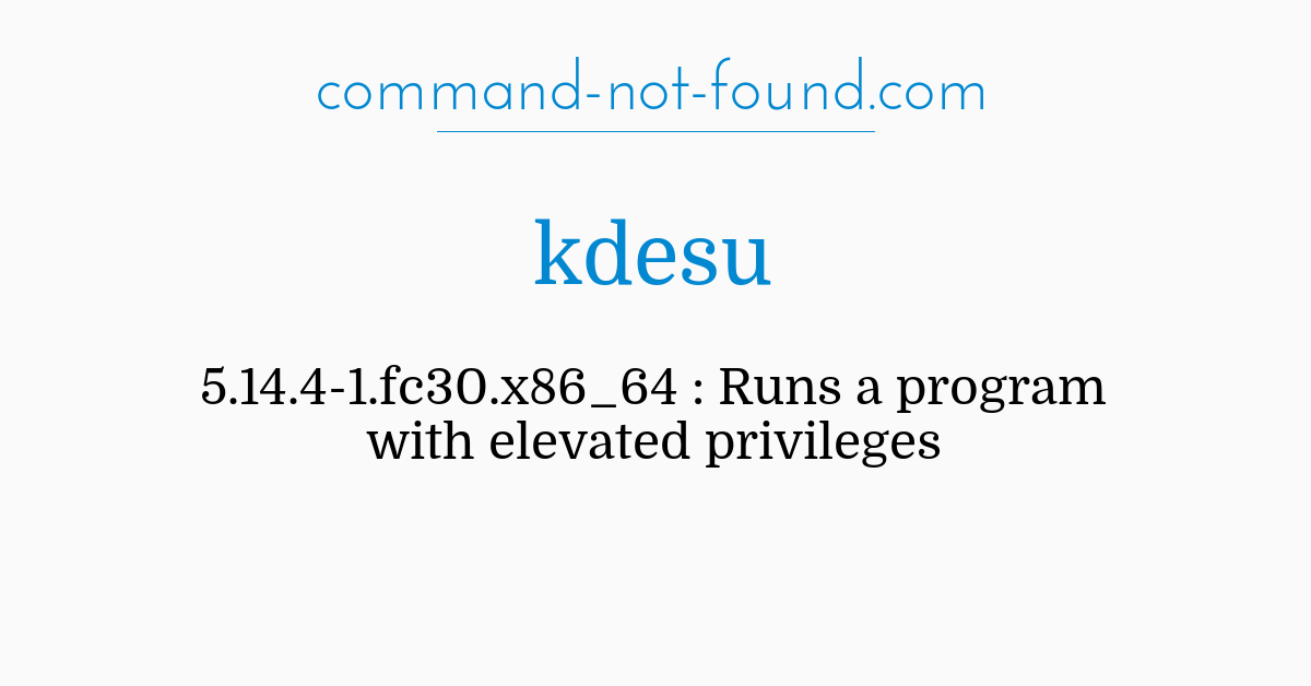 kdesu command not found ubuntu