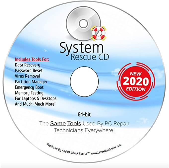 ventanas de disco de CD de recuperación de Linux