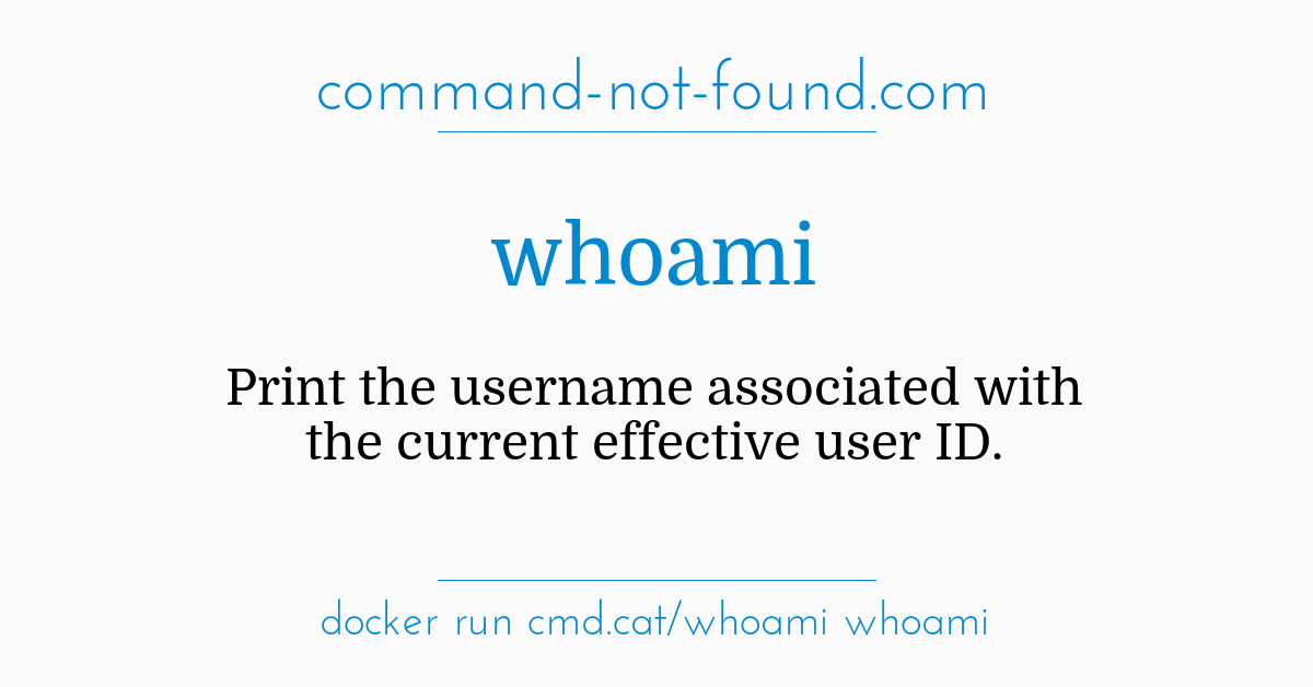 linux whoami command not found