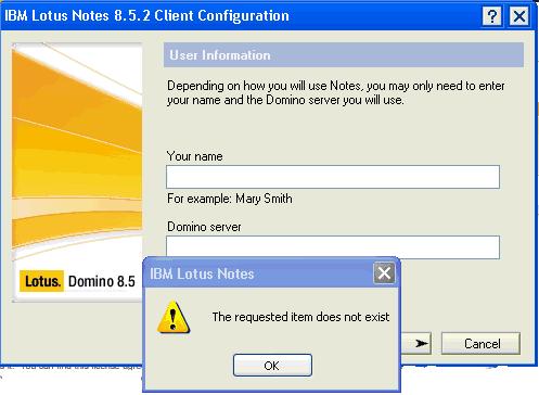 lotus notes an unexpected network error has occurred