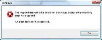 map network drive an extended error has occurred windows 7