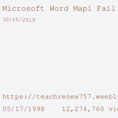 mapi failure unspecified error word 2007