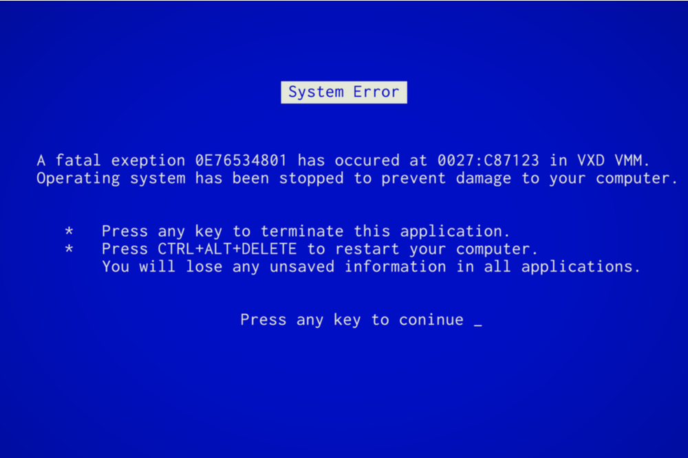 Microsoft blue screen about death bill gates