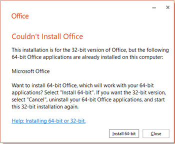 сообщение об ошибке Microsoft 32